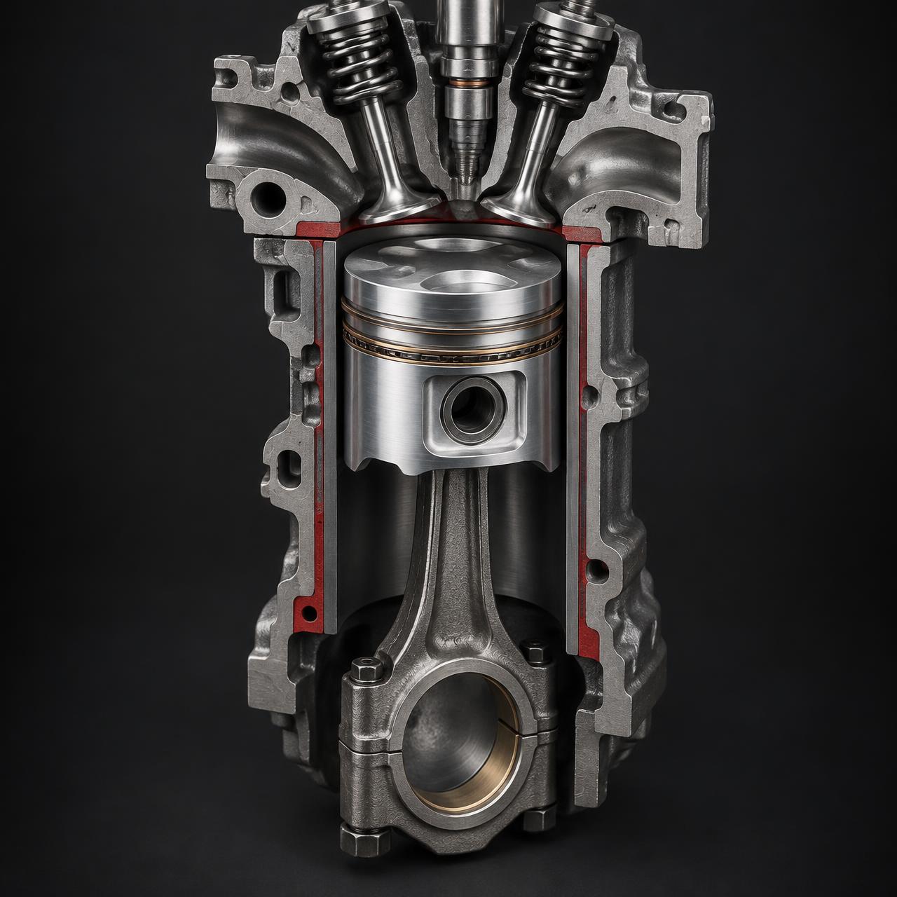 Technical view of a Japanese truck diesel engine